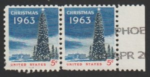 SC# 1240 - (5c) - Nat'l Christmas Tree & White House used pair