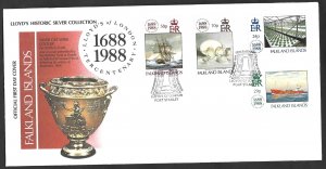 FALKLAND ISLANDS  LLOYD'S OF LONDON  FIRST DAY COVER   1988