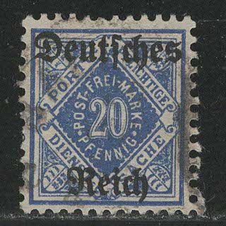 German States Wurttemberg Scott # O62, used