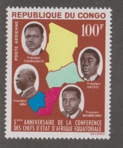 Congo # C18, Map & Presidents, Mint NH, 1/2 Cat.