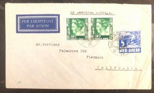 1940 Madioen Netherlands Indies Airmail Cover to Piedmont Ca USA American Airway