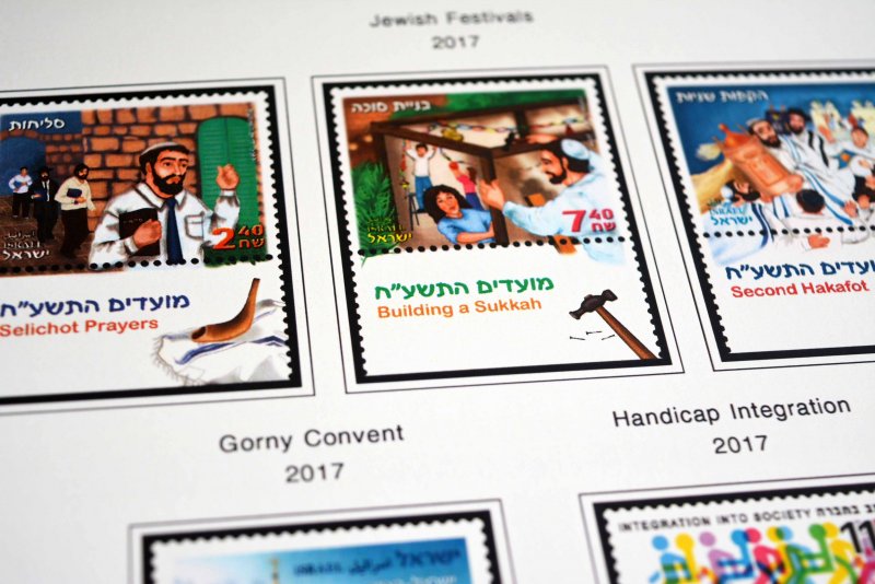 COLOR PRINTED ISRAEL [+TABS] 2011-2020 STAMP ALBUM PAGES (81 illustrated pages)