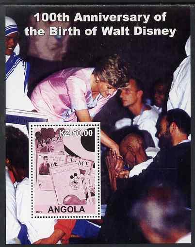 Angola 2001 Birth Centenary of Walt Disney #08 perf s/she...