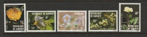 DJIBOUTI #498-502 FLOWERS MNH