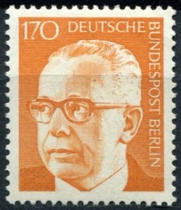 Berlin Sc#9N300A MNH, 170p org, Federal President Dr. Gustav Heinemann (1972)