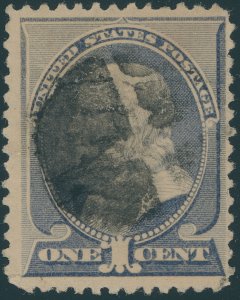 US 212 1 cent Franklin; Used; Inverted cross cancel -- see details and scan