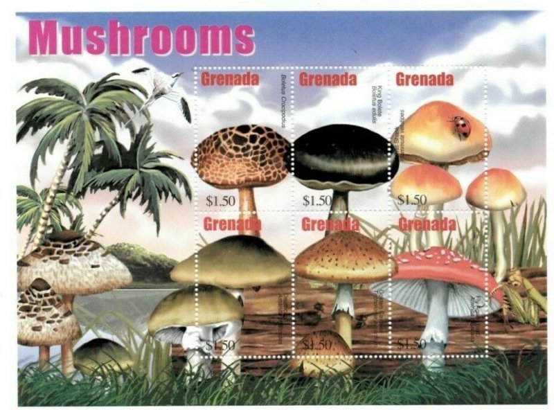Grenada - 2002 - Mushrooms - Sheet Of 6 - MNH