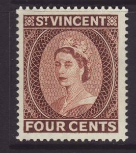 1955 St Vincent 4c Wmk Script Mint