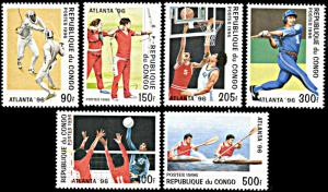 Congo 1102-1107, MNH, Atlanta Summer Olympic Games