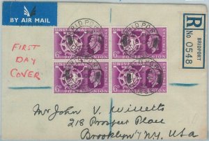 77757  - GB - Postal History -  SG # 501 block of 4  FDC COVER 1949  - UPU 