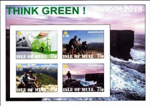 MULL - 2016 - Europa,  Think Green - Imp 4v Sheet - M N H -Private Issue
