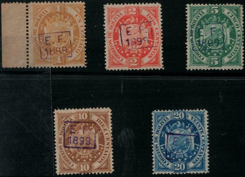 Bolivia 1899 SC 55-59 Mint Set 