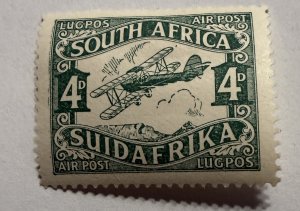 South Africa 1925 4p BI-Plane Mail Plane #C4 MINT