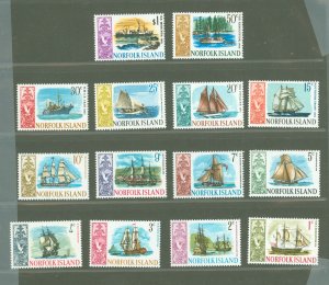 Norfolk Island #100-113  Single (Complete Set)