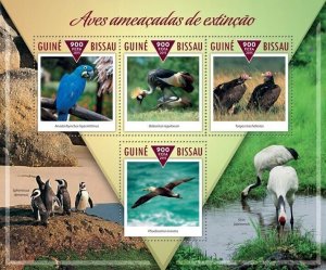 [650 41]- YEAR 2015 - GUINEA BISSAU - ENDANGERED BIRD   4V   complet set  MNH/**