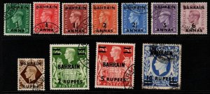 BAHRAIN SG51/60a 1948-9 DEFINITIVE SET FINE USED