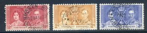 Northern Rhodesia 1937 Coronation Set SG22/24 Fine Used