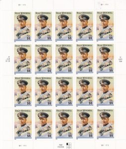 Sc# 3330 1999 U.S 55¢ complete Billy Mitchell sheet MNH CV $22.00