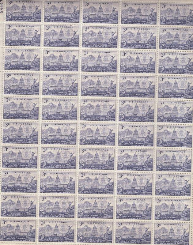 Scott 1001 - Colorado Statehood. Sheet Of 50  MNH. OG. #02 1001