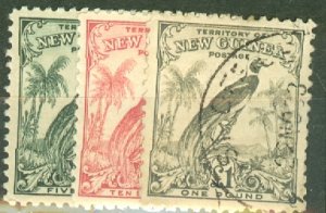 IW: New Guinea 31 used; 32-44 mint; 45 used CV $291; scan shows only a few