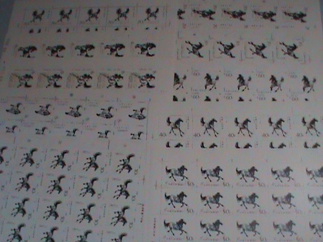 ​CHINA STAMPS: 1978 SC#1389-98 GALLOPING HORSE- HSU PEIHUNG COMPLETE SHEET SET