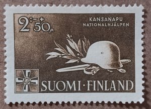 Finland #B58 2m+50p Soldier's Helmet & Sword (1943)