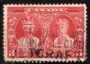 1935 Canada, 3c Used, King George V and Queen Mary, Sc 213