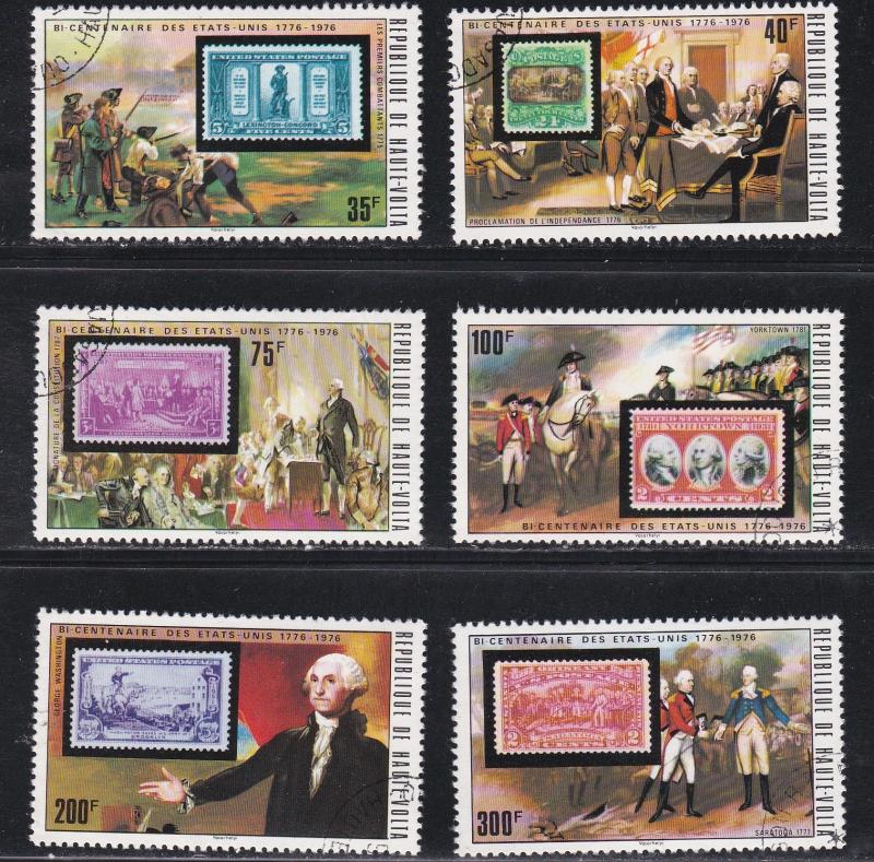 Burkina Faso # 352-357, U.S. Bicentennial, Stamp on Stamp, CTO