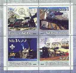 ERITREA - 2002 - Steam Locos #1 - Perf 4v Sheet - M N H - Private Issue