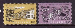 Suriname-Sc#343-4-unused NH set-Central Bank-1967-