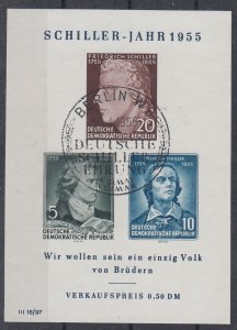 DDR 1955 Mi#SS 12 X Plateflaw used CV€450.00 (DD1013)