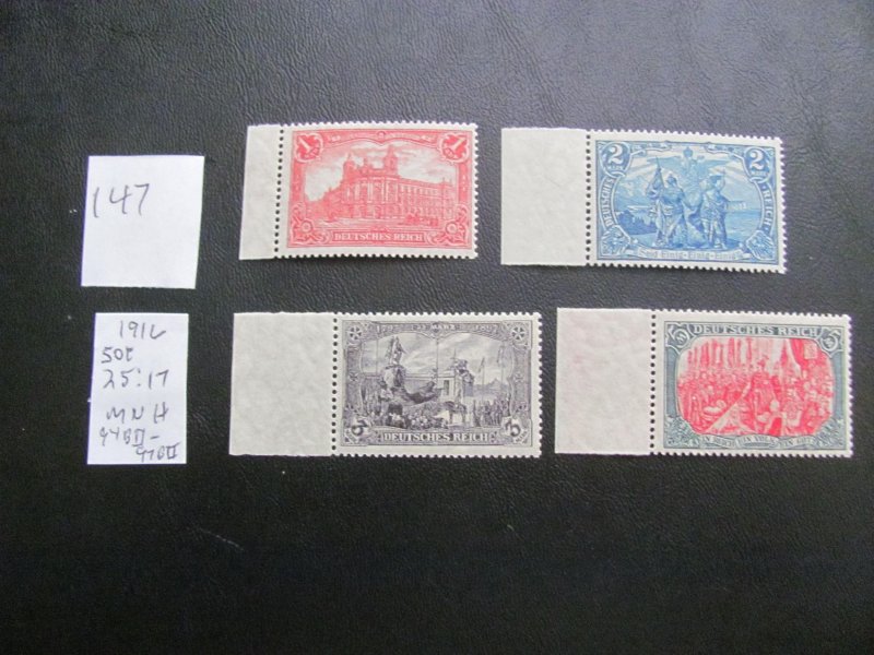 GERMANY 1916 mnh MI. 94BII -97BII 25:17 50 EUROS VF/XF  (147)