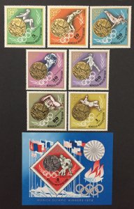 Mongolia  1972 #699-706(8), Olympics, MNH.