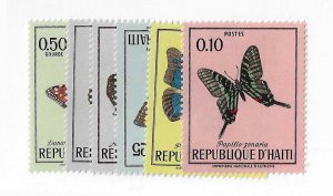 Haiti Sc #625-7 , C348-350  set of 6 butterflies NH VF