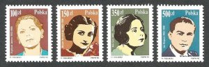 Poland 1990 MNH Stamps Scott 2955-2958 Music Opera Singers