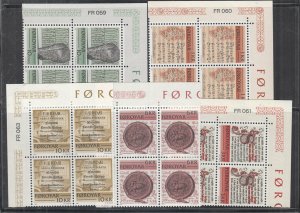 FAROE ISLANDS   ^^^^^^1981  sc# 65-69   MNH sets   IN  BLOCKS of 4@ ea 2408faro