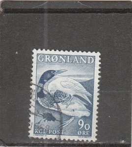 Greenland  Scott#  45  Used  (1968 Tthe Great Northern Raven  and The Raven)