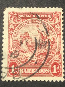 Barbados 1d, stamp mix good perf. Nice colour used stamp hs:1