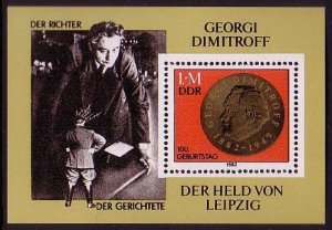 GDR Birth Centenary of Georgi Dimitroff MS 1982 MNH SG#MSE2416 MI#Block 68