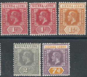 Sierra Leone 104//112 5 Different Die I MLH VF1921 SCV $19.50