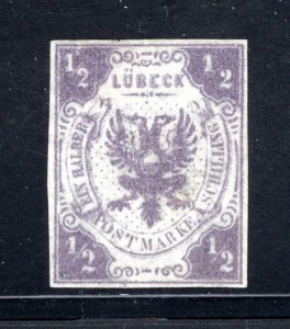 Lubeck #1  Unused, no gum,  VF.  CV $475.00   .....  3580001