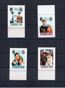 TONGA 1981 ROYAL WEDDING -'SPECIMEN'OVERPRINTS
