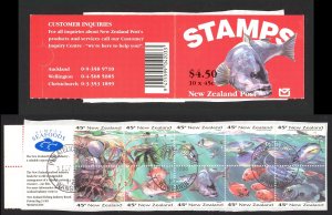 New Zealand Sc# 1179a SG# W42a FD Cancel Booklet 1993 $4.50 Fish Hang-Sell