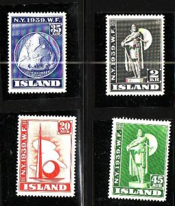 Definitive set-unused-lightly hinged-Iceland-Sc#213-16-Thorf