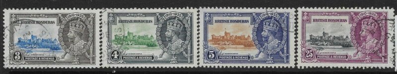 BRITISH HONDURAS SG143/6 1935 SILVER JUBILEE SET USED