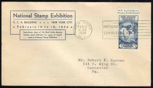 United States First Day Covers #735-1, 1934 3c National Stamp Exhibition, Lin...