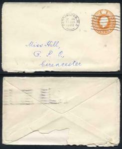 EP62 KGV 1920 2d Post Office Issue Envelope Size E USED RARE