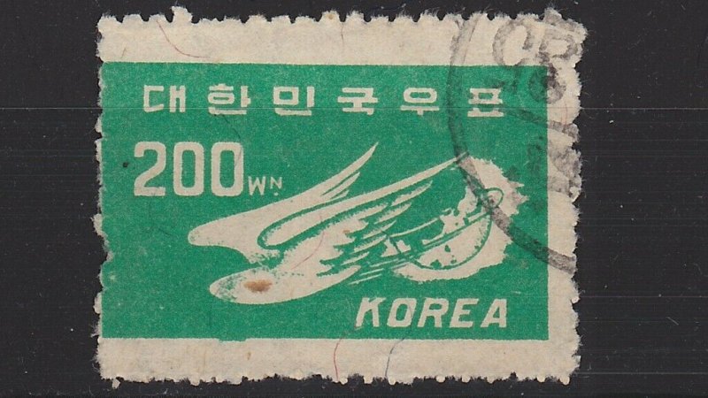 KOREA Scott# 111- used, stylized bird and globe