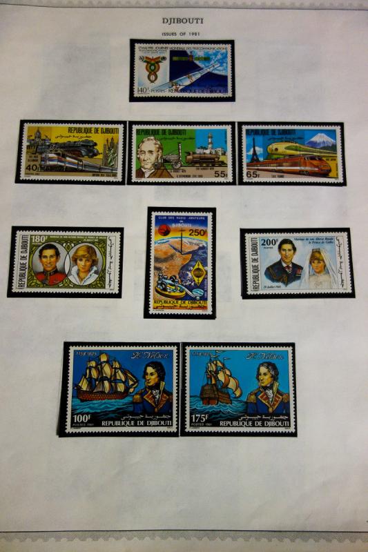 Djibouti Stamp Collection Housed on Scott Pages