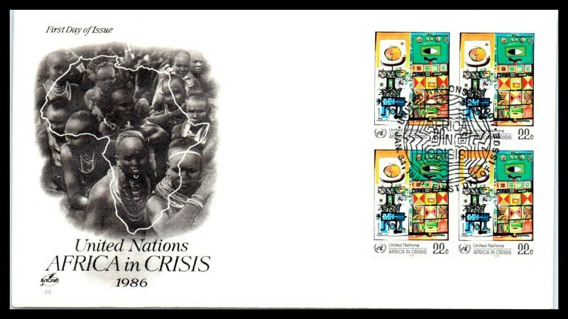 1986 UNITED NATIONS FDC Cover - New York, Africa In Crisis T10 